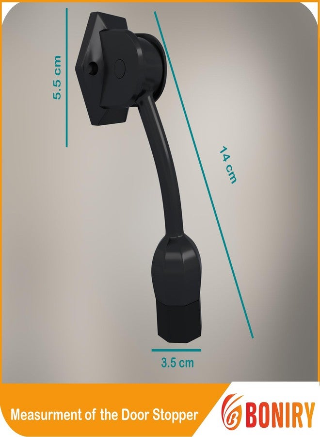 Boniry Heavy-Duty Door Stopper with Anti-Slip Rubber Base | Elegant and Durable Design for All Types of Doors (Black) - Image 2